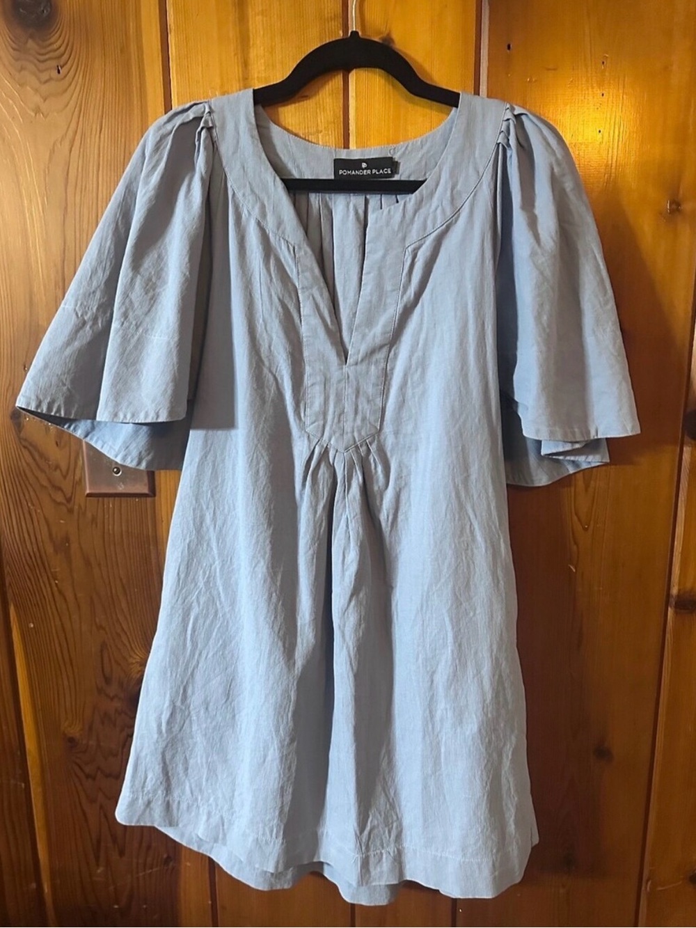 Tuckernuck Pomander Place Blue Finley Flutter Sleeve Dress - Size S
